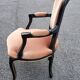 Louis XV style armchair in French pink beige velvet
