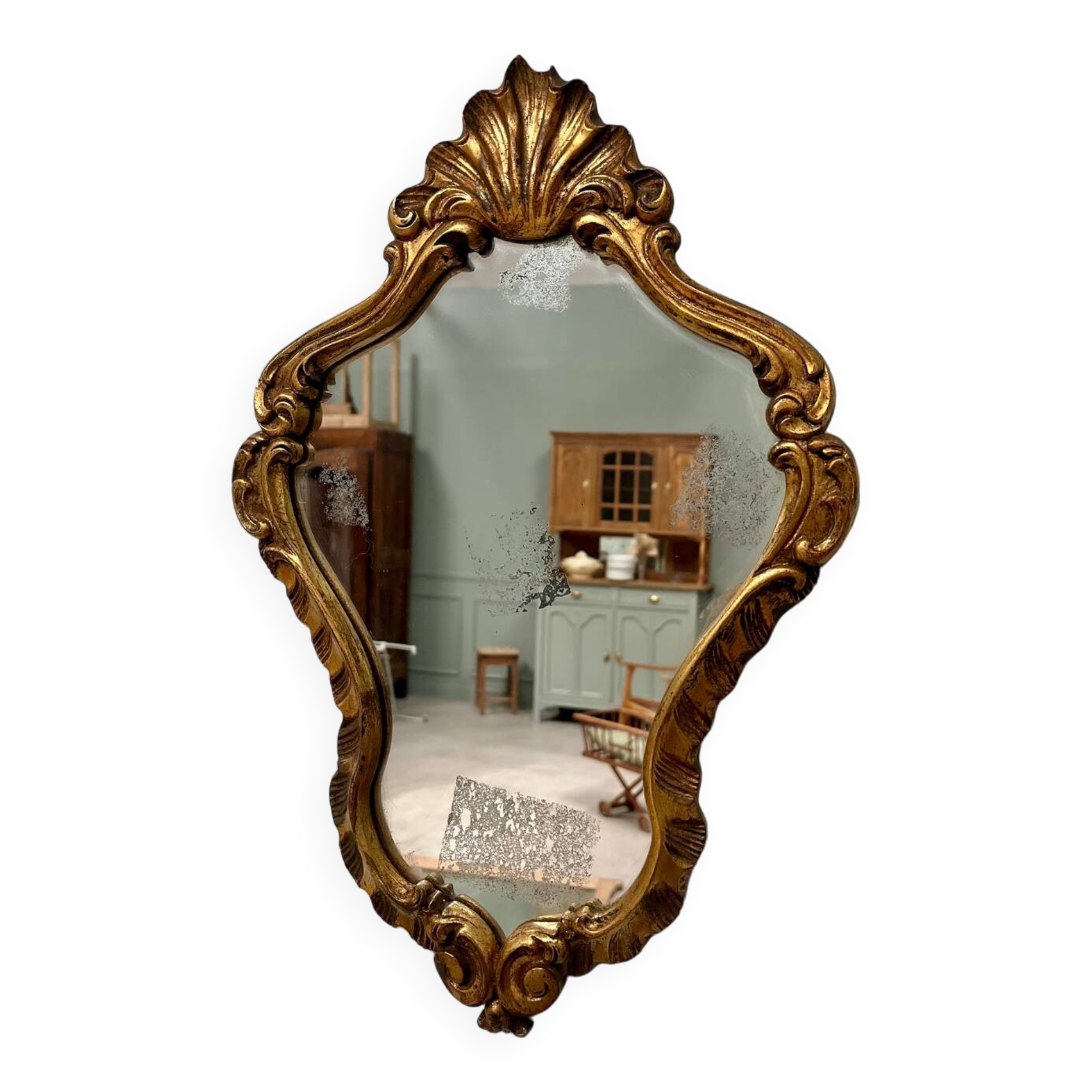 Baroque mirror in gilded wood