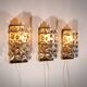 Rare ensemble de 3 appliques murales Scandinavie Vitrika Gloria.