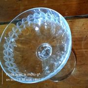 3 champagne glasses in cut glass