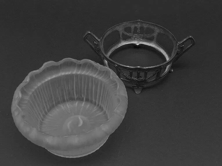 A4F Sugar Bowl in Secessionist Style with Opaline Insert