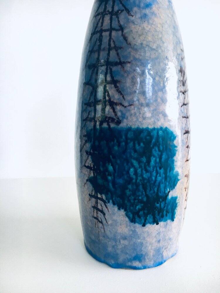 Mid-Century Design Art Studio Ceramic Table Lamp by Cacf Faenza, Italy, 1950s