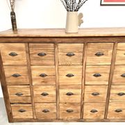 Craftsman's cabinet with 24 drawers in solid pine, 1950s.