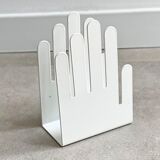Vintage white metal hand letter holder