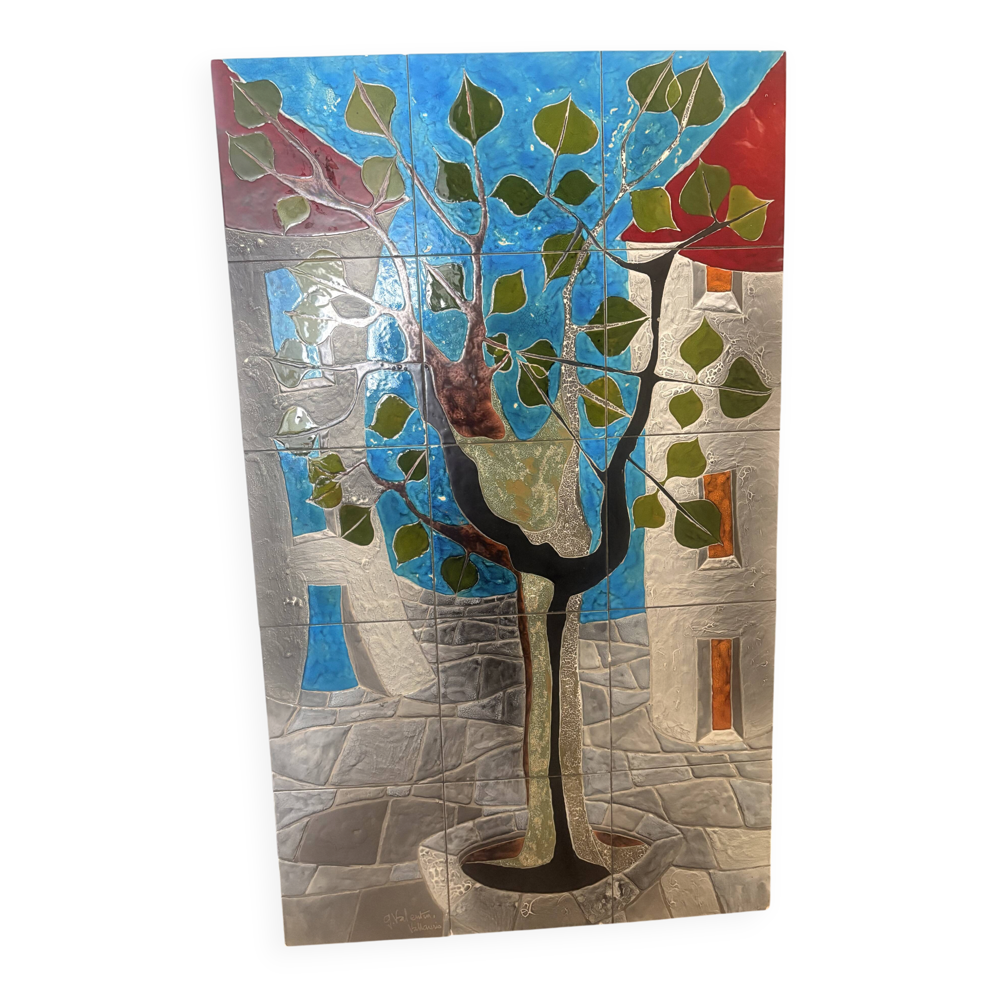 G. Valentin – Galerie Les Archanges Vallauris - large wall ceramic
