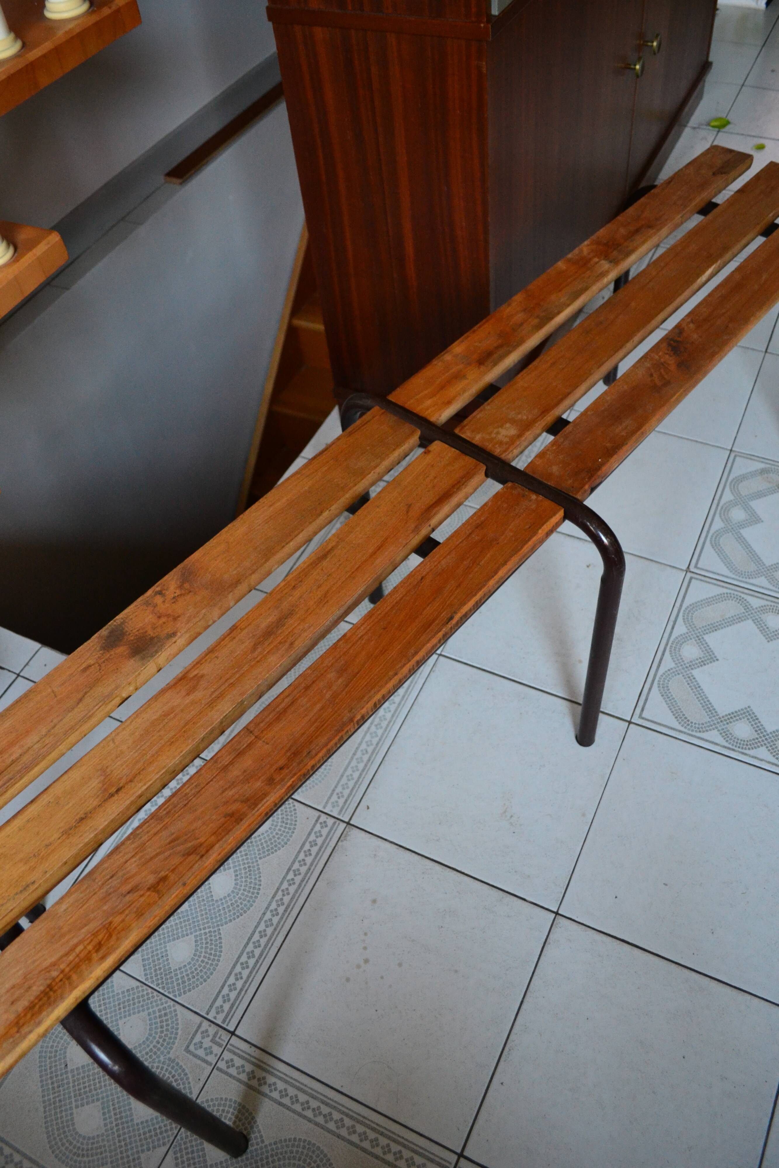 School wooden bench 70s