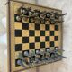 Leather and metal chess set