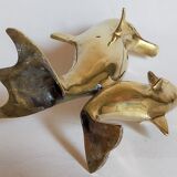 Vintage solid brass dolphins