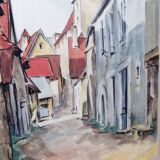 Tableau aquarelle ruelle