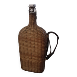Old heavy rattan pilgrim's gourd