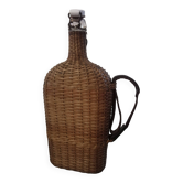 Old heavy rattan pilgrim's gourd