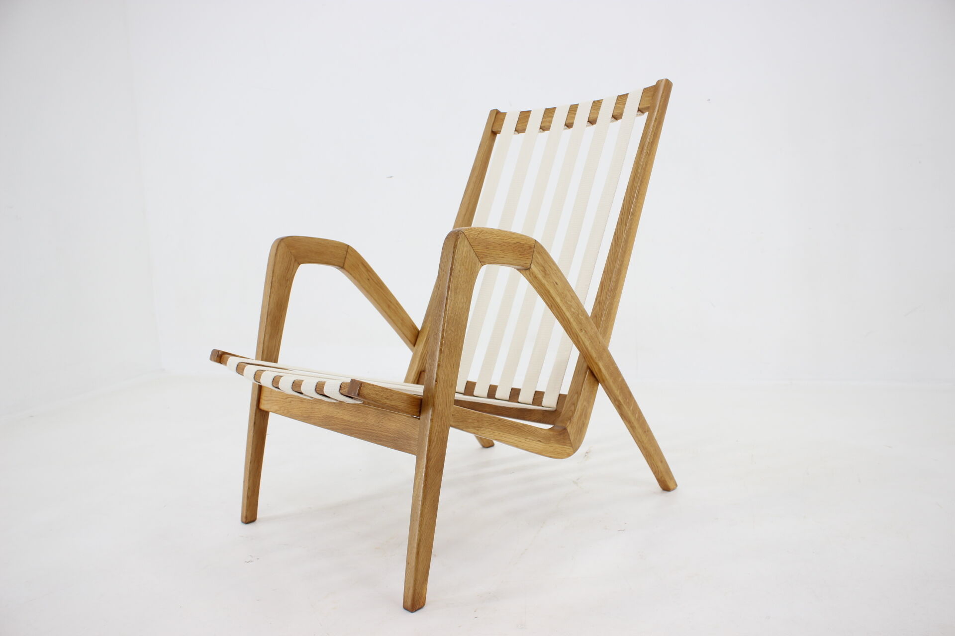 1970s Jan Vaněk Oak armchair, Czechoslovakia