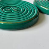 Glazed ceramic bottle coaster
