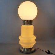 Murano glass table lamp by Nason, Birillo metal, Space Age design 1970.