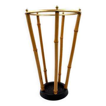 Hollywood regency bamboo umbrella rack, France 1970