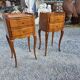 Pair of Louis XV style bedside tables in solid cherry wood.
