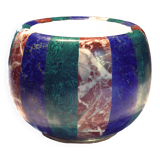 Large decorative pot cover vase Tommaso Barbi, porcelain and brass