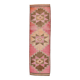 3x10 Pink & Brown Stars Pattern Vintage Runner Rug, 94x320Cm
