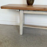 Vintage solid wood farmhouse bench