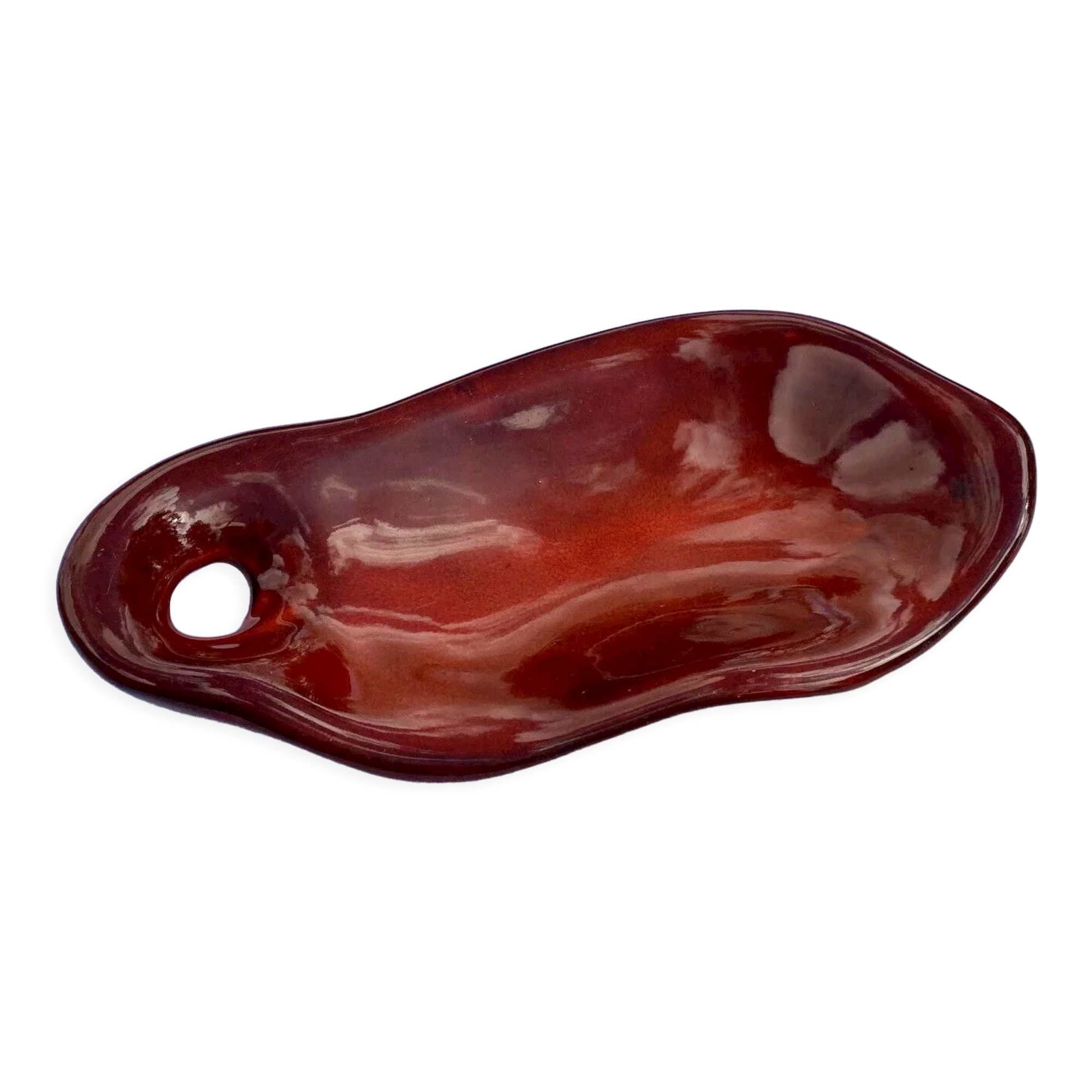 Enamelled ceramic flat monogram of Max Idlas on the back