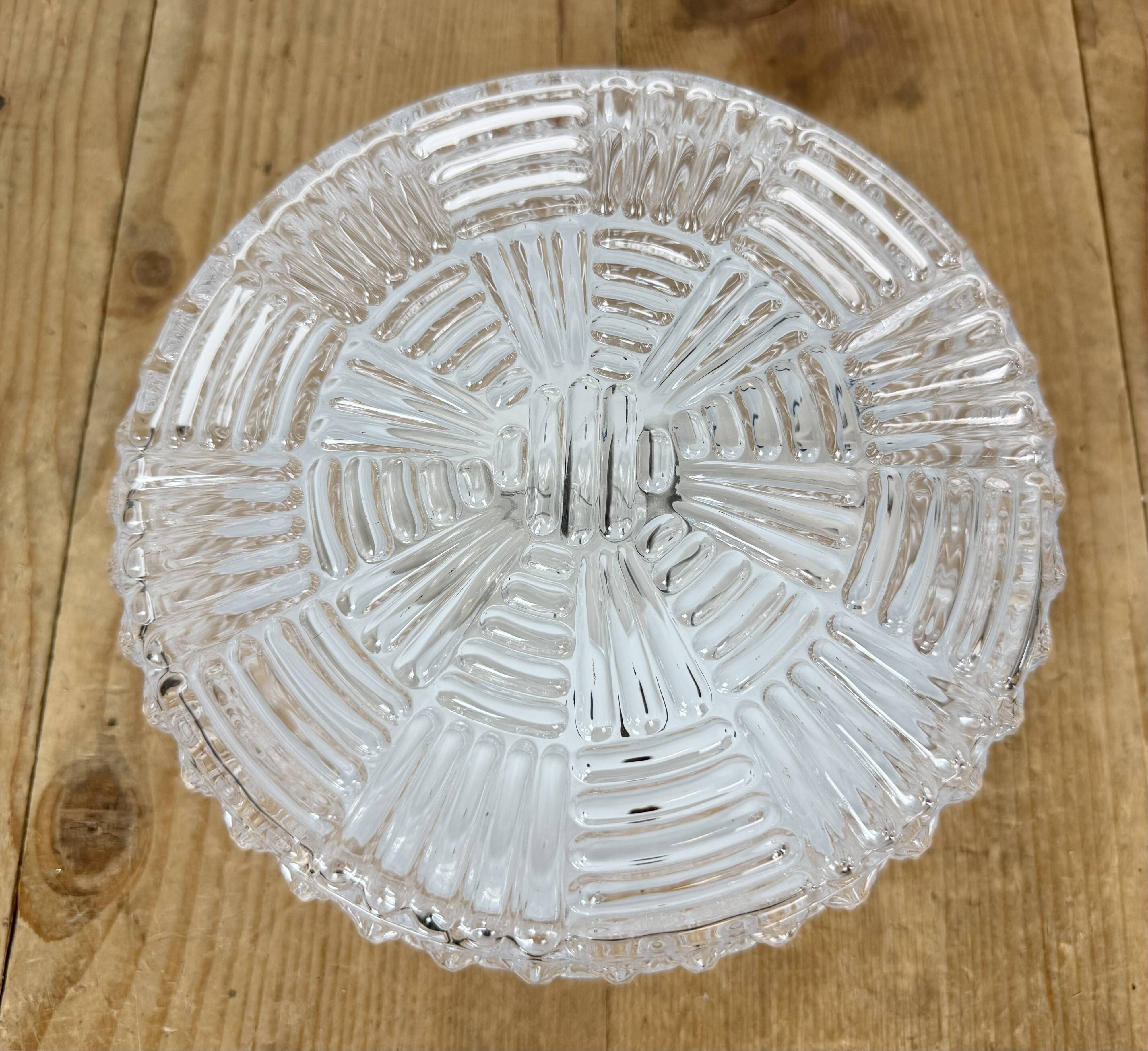 Vintage Glass Wall or Ceiling Light, 1970s