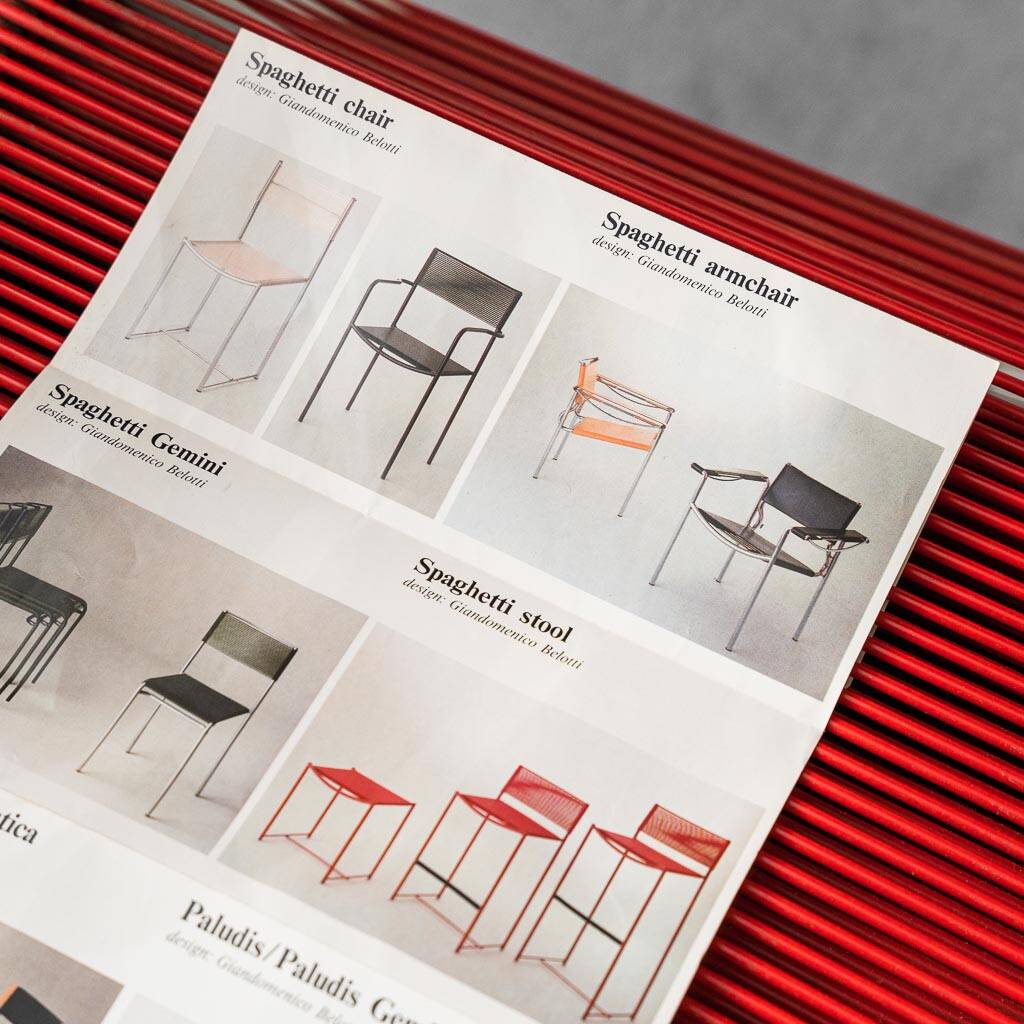 Set of 6 chairs mod. spaghetti giandomenico belotti for alias ​​80s vintage