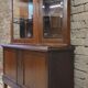 Vintage two-body display cabinet in oak from the 1950s.