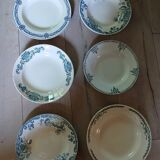 6 assiettes creuses Terre de fer dépareillées