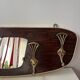 Wood and brass coat rack, 1960