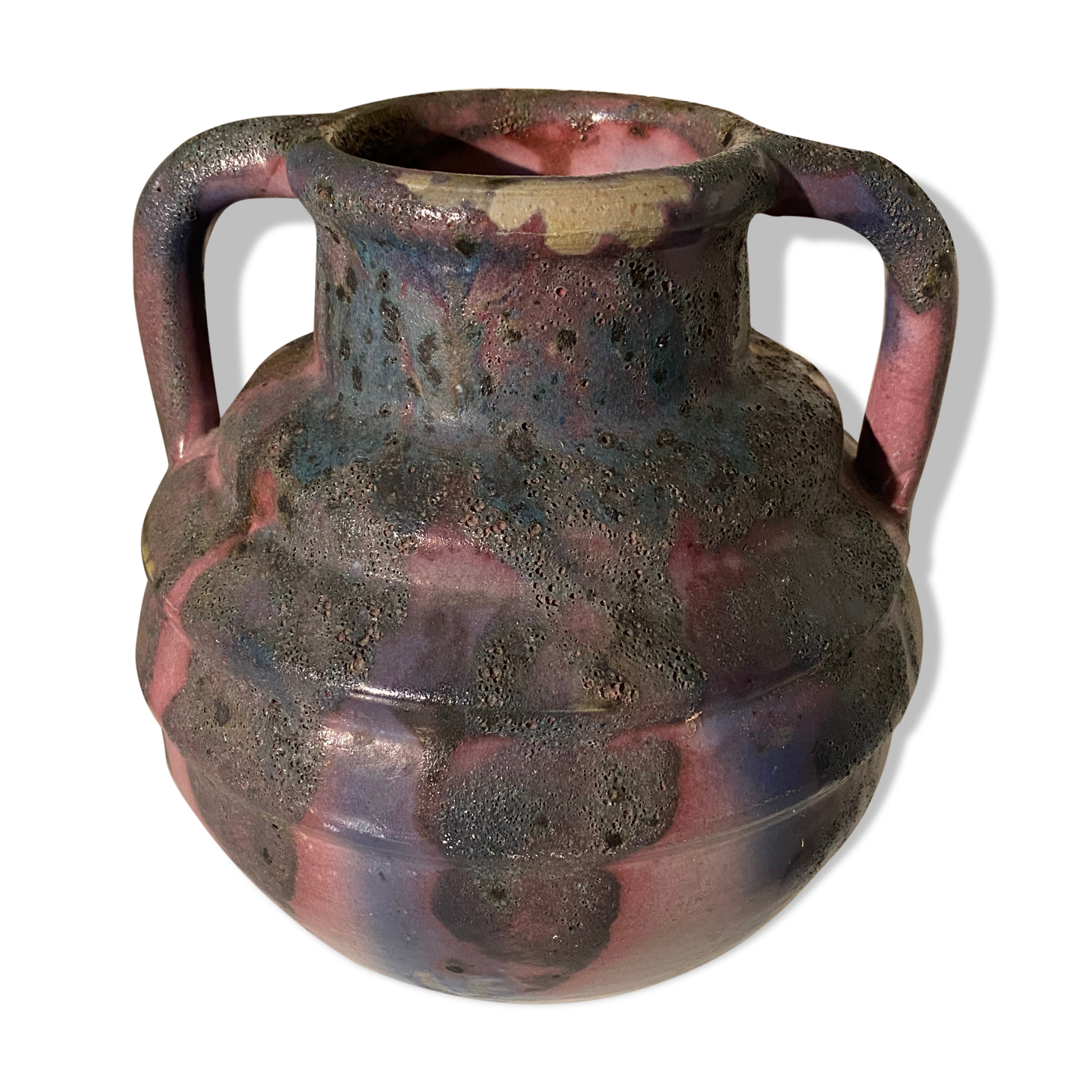 Flaming purple sandstone vase