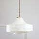 Mid-century Italian White Glass and Brass Pendant Lamp