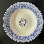 Lot de 9 assiettes creuses vintage motifs bleus