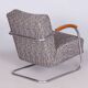 Czech Bauhaus Armchair in Chrome and Beech attributed to Mücke Melder, 1930s