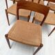 1950s set of 6 vintage Danish teak dining chairs No. 75 by Niels O. Møller