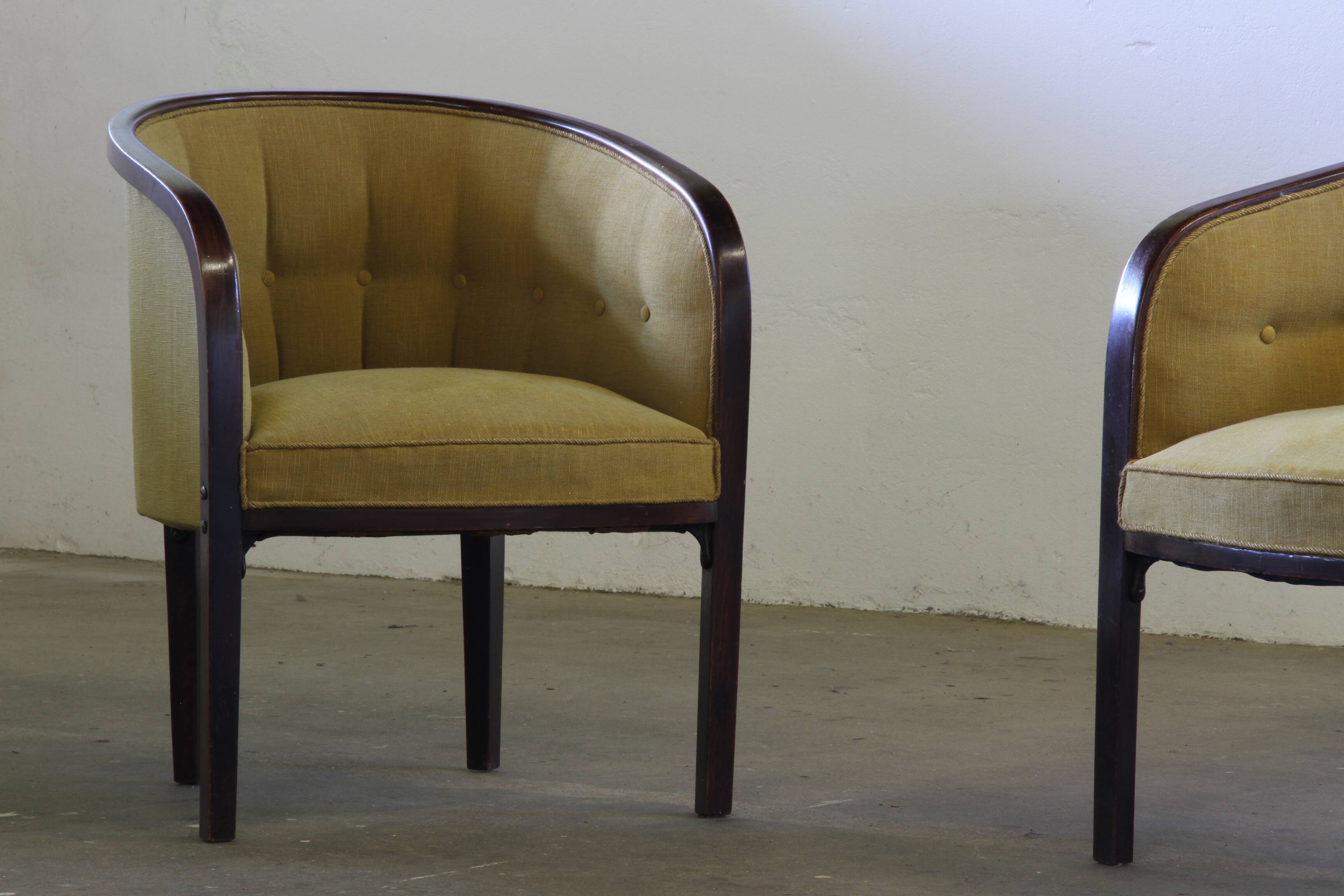 Vintage 1910s Josef Hoffmann Easy Lounge Chairs, Style of Gatsby