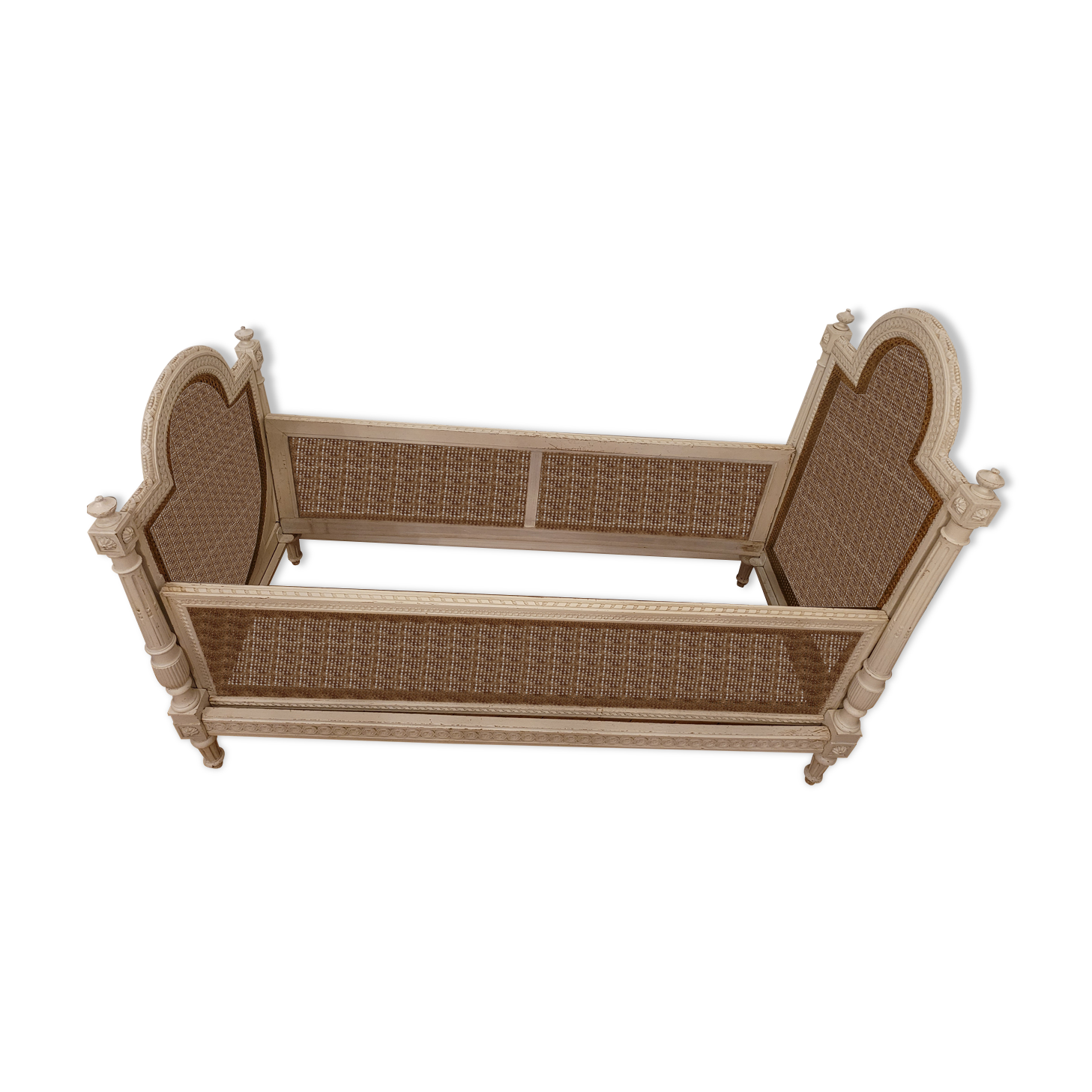 Old bed child wood painted canning NIII St. LXVI