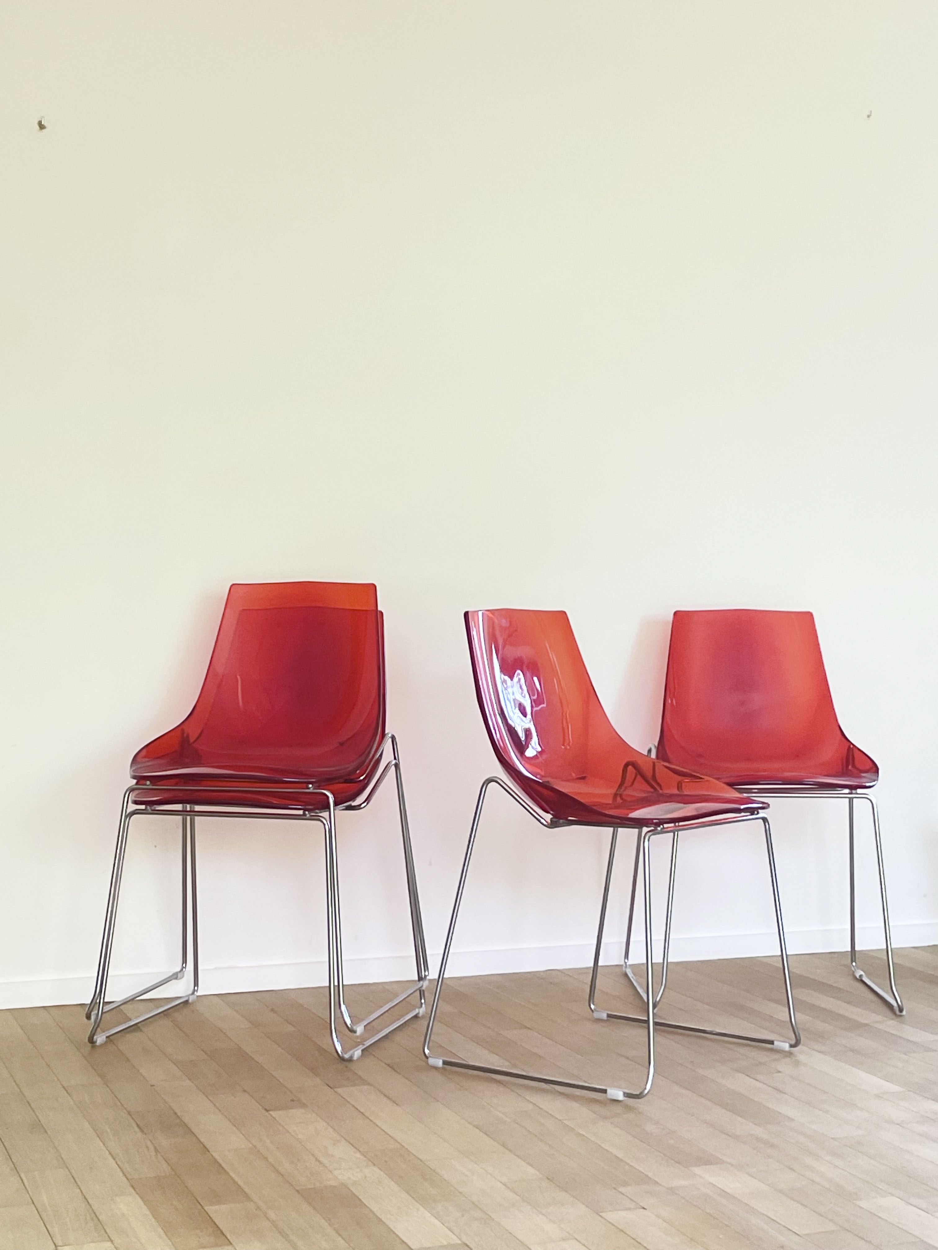 Lot 4 chairs Dal Segno red