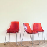 Lot 4 chairs Dal Segno red