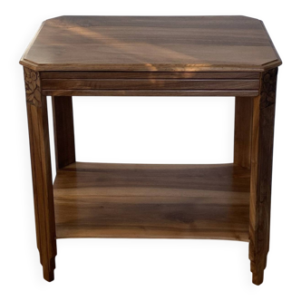 Art Deco side table in solid walnut – restored antique furniture