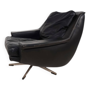 Fauteuil en cuir noir - werner