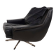 ESA 802 Black Leather Lounge Chair by Werner Langenfeld, 1970