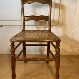Chaise en bois ancien et cannage