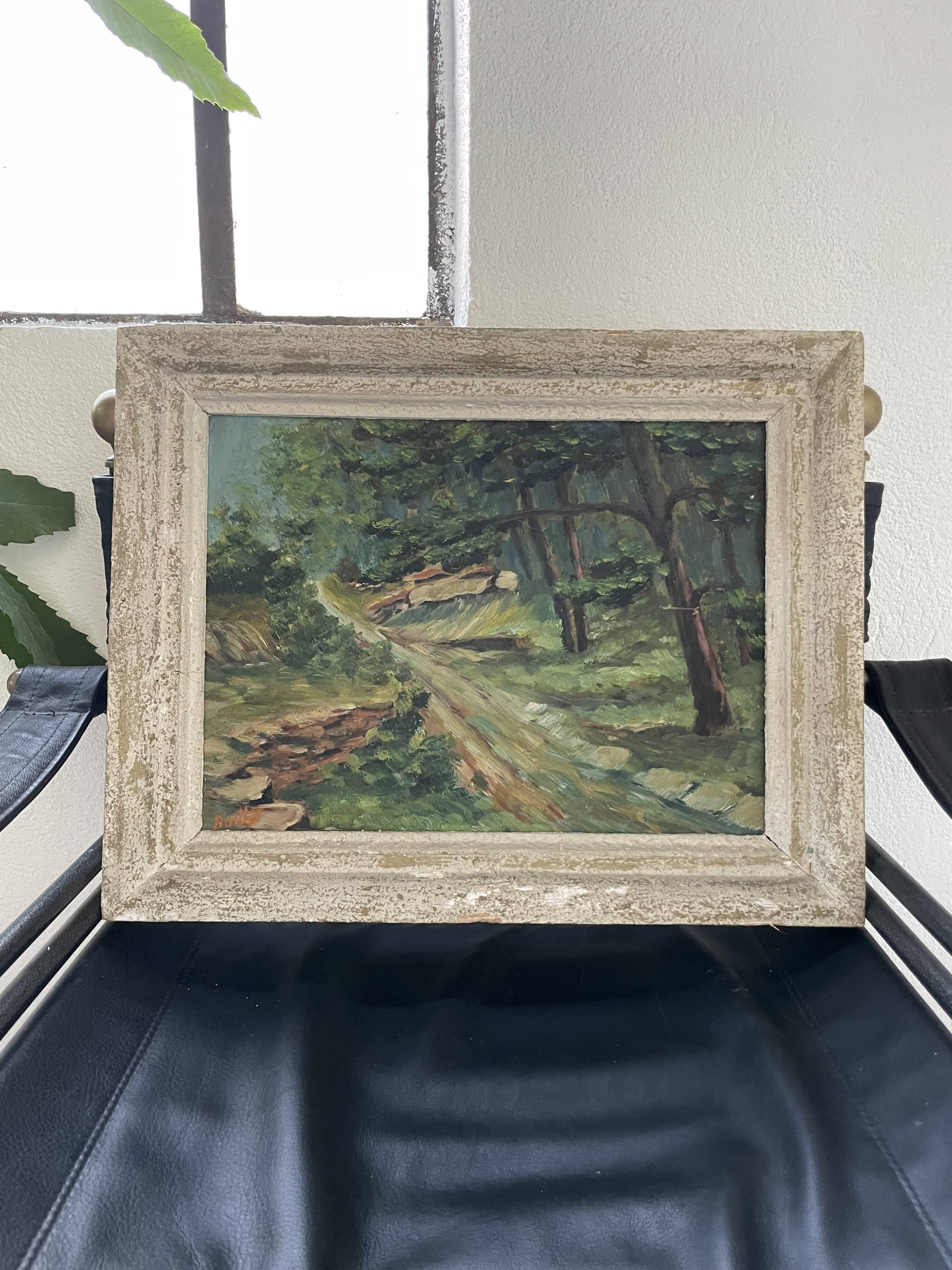 Oil painting walk in the Bailly forest