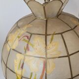 Set of 3 chandeliers in mother-of-pearl and brass