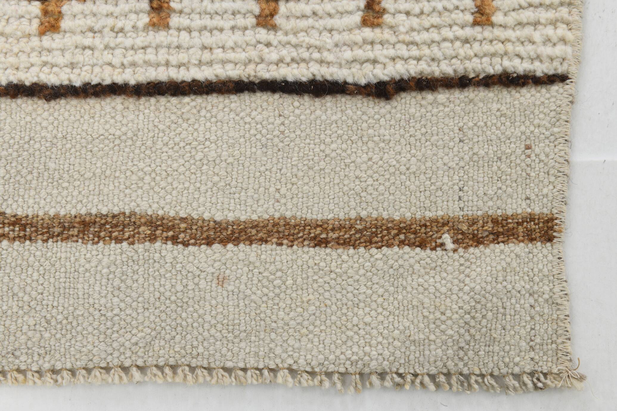 Beige & Brown Classic Turkish Runner Rug, 100x332Cm