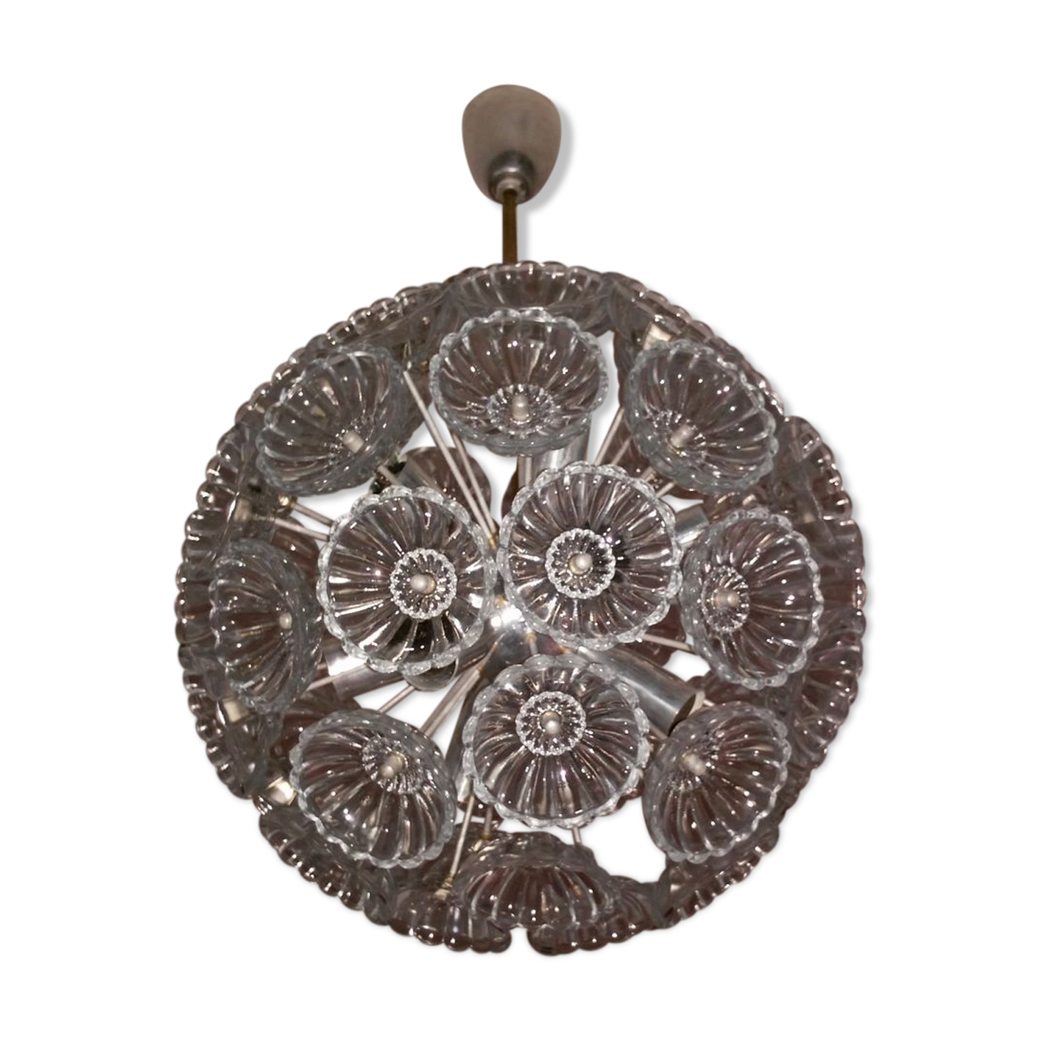 Chandelier Sputnik Dandelion mid-century glass 1970 s
