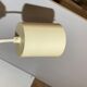 Brass and opal glass hanging space age lamp by Limburg Glashütte