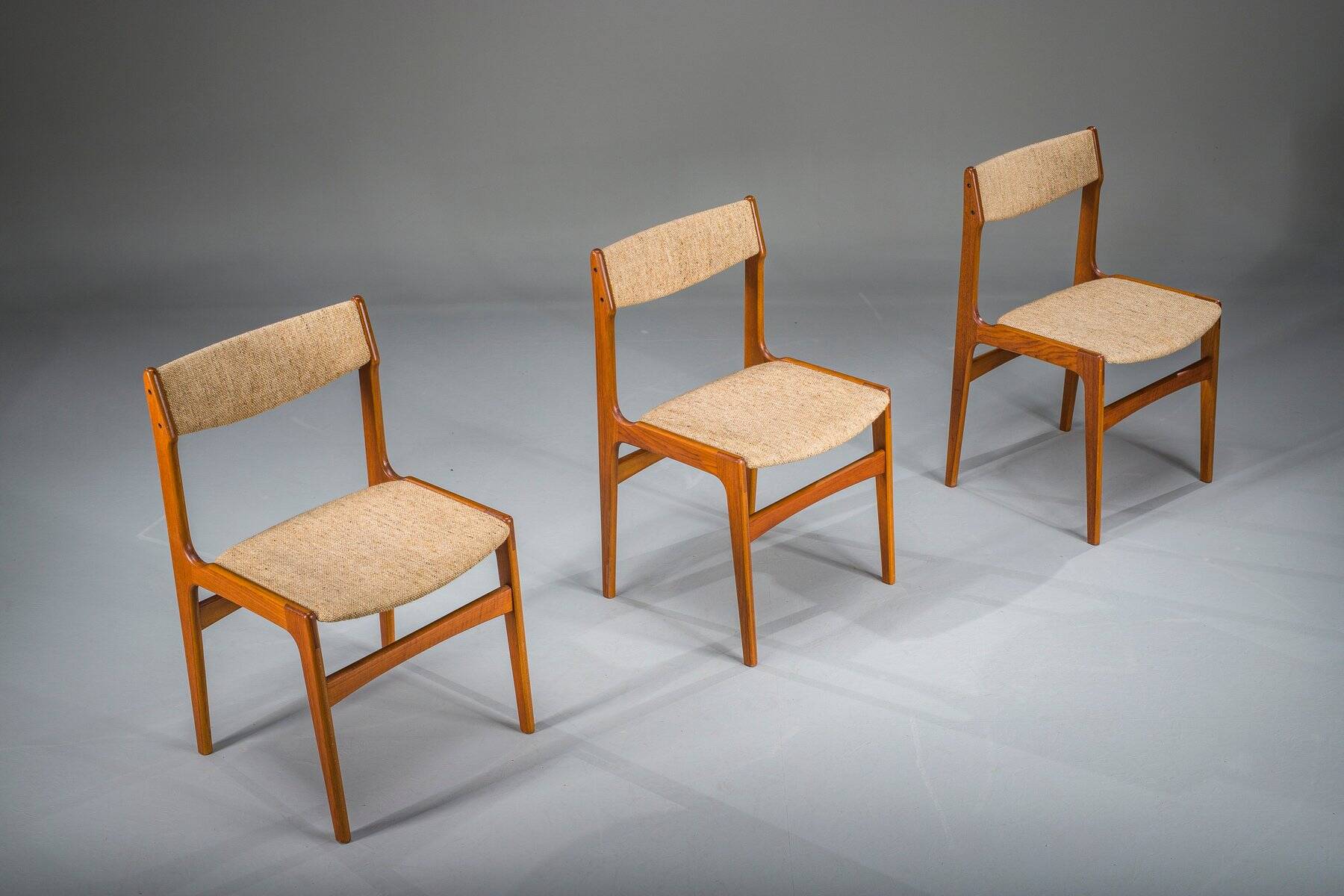 Teak dining chairs attributed to Erik Buch for Anderstrup Stolefabrik, Denmark, 1970s, set of 3