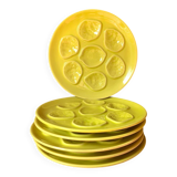 Anise green oyster plates Niderviller 1960