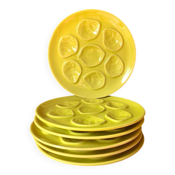 Anise green oyster plates Niderviller 1960